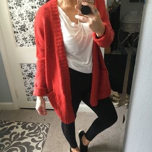 Orange/red cardigan